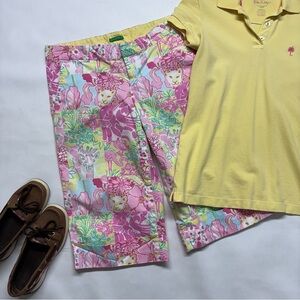 Lilly Pulitzer Vintage Floral and Animal, Palm Beach Fit Bermuda Shorts